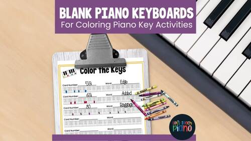 Piano Keyboard Blank Worksheets by Let's Teach Piano | TPT