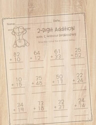 Back to School 2 Digit Addition & Subtraction With & Without Regrouping ...