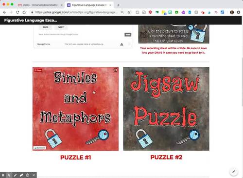 Figurative Language DIGITAL Escape Room: Using Google Suite | TPT