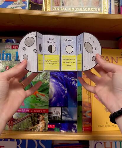 Moon Phases Accordion Craft | Interactive Science Activity | TPT