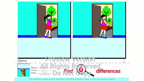 Find 6 Differences Worksheets | Spot the Difference | Visual Skills | SET 2