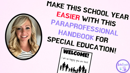 Preview of Paraprofessional Training Ideas Para Handbook and Presentation Special Education