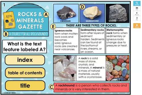 Rocks & Volcanoes Nonfiction Reading Boom Cards - Digital | TPT