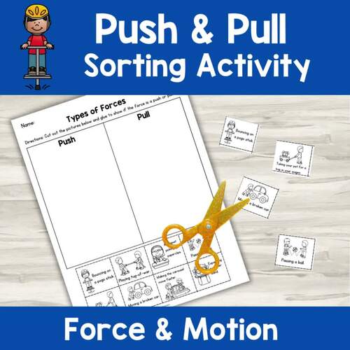 Push & Pull Sorting Activity Force & Motion Sort 2nd 1st Science