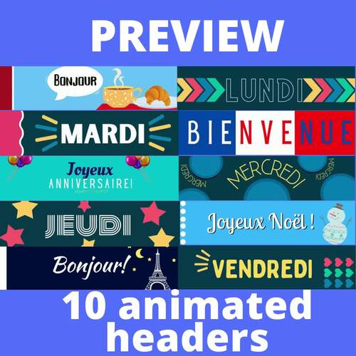 Animated French Google Classroom Headers Banners By Wonder At The World