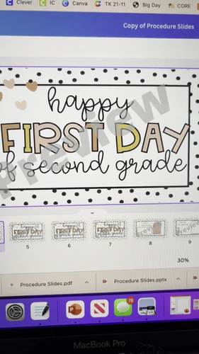 Polka Dot BOHO Back to School Procedure Slides by Happily Hursty