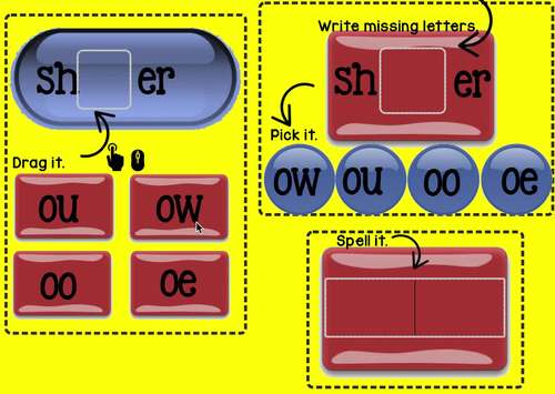 OU OO OW Boom Cards for Reading and Spelling by Schwa Sense | TPT