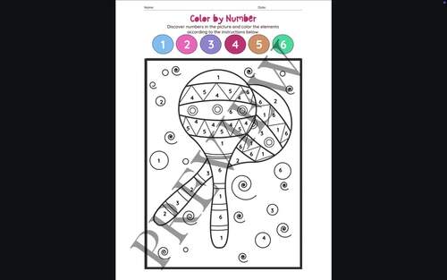 Music Color By Number Worksheets by Daily Teacher Downloads | TPT