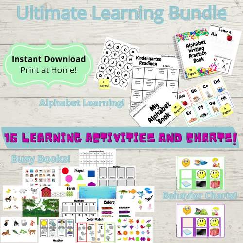 Ultimate Learning Bundle (Kindergarten Readiness Bundle, Busy Book ...