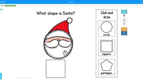 Santa 2D Shape Boom Cards | Math Distance Learning by Teaching Autism