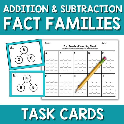 Fact Families Addition Subtraction Related Facts Family Scoot Game Task ...