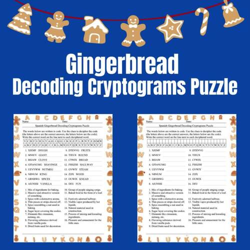 Fun Gingerbread Decoding Cryptograms Puzzle - Extensive Worksheet