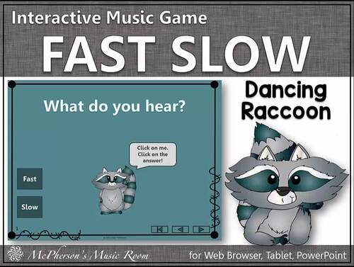 Tempo Fast and Slow Music Opposite Interactive Music Game {Dancing Raccoon}