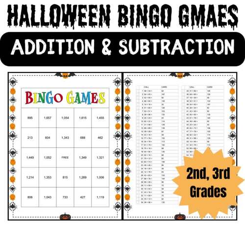 Addition & Subtraction Bingo Games Halloween BINGO | Halloween Party Games