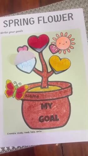 Spring Goals Flower Flip Window Craft | Spring Writing Activity ...
