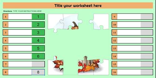Pumpkin Stack JIGSAW Puzzle - Google Sheets Digital Mystery Picture ...