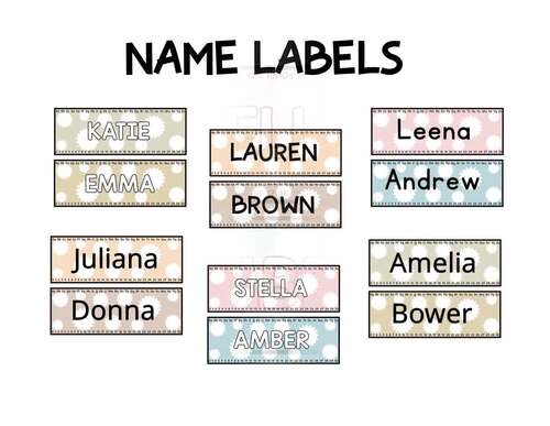Printable Boho Neutral Student Desk Plates, Editable Student Name Posters