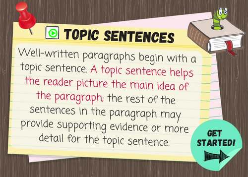 Selecting the Best Topic Sentence [Boom Cards] by Synergize Learning ...
