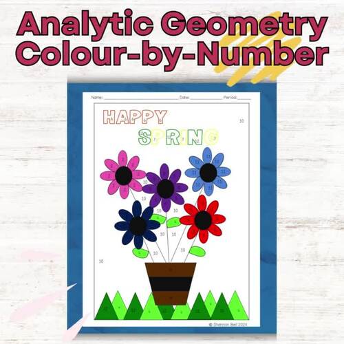 Analytic Geometry Review Colour-by-Number by Bell Math | TPT