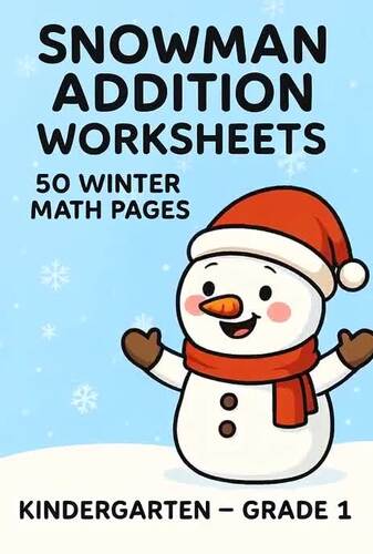 Winter Math Activities Snowman Addition Worksheets Single Digit Addition Practic