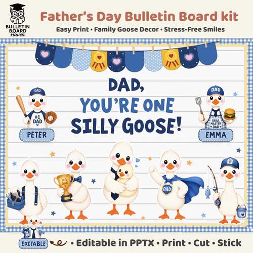 Father's Day Bulletin Board: Silly Goose Decor | Dad Door Display