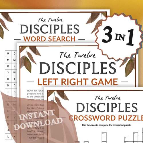 Twelve Disciples Games BUNDLE | 3 Printables to Learn About Jesus' Apostles
