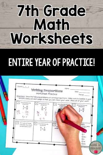 7th Grade Math Practice Worksheets DISTANCE LEARNING