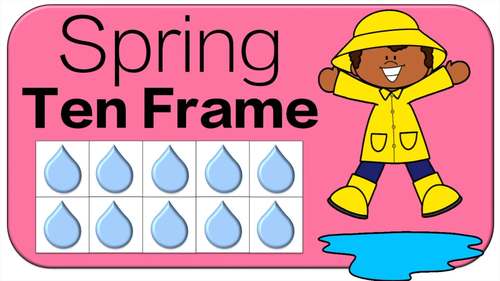 Preview of Spring Ten Frame Subitizing: Math Counting Brain Breaks