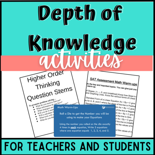 Preview of Depth of Knowledge (DOK) Math Activities