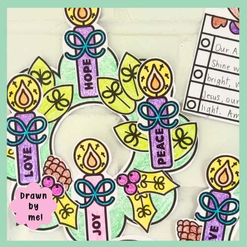 Hand-Drawn Advent Wreath Craft | Religious Christmas Printable Activity