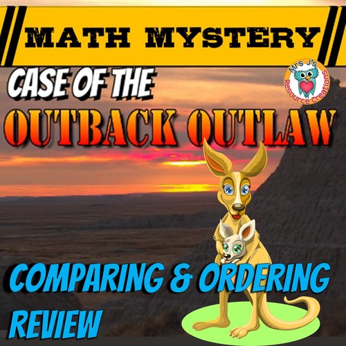 Preview of Comparing and ordering numbers Review - Math Mystery Outback Outlaw