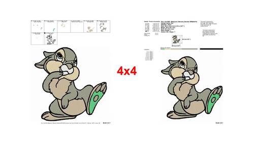 Cute Thumper Disney Rabbit Character Embroidery Designs for Apparel ...