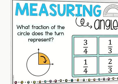 Angle Measurement and Fractions in a Circle Boom Cards - 4th Grade Math Review