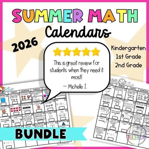 Kindergarten 1st 2nd Summer Math Review | Daily Math Problem Take-Home ...