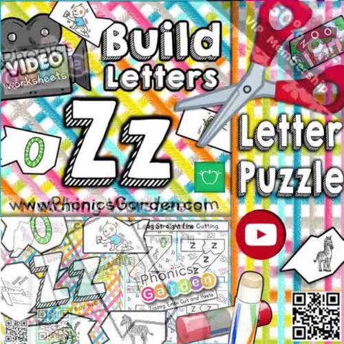 Zz | Letter Puzzle | MP4 Downloadable VIDEO | Cut & Paste | Phonics Garden