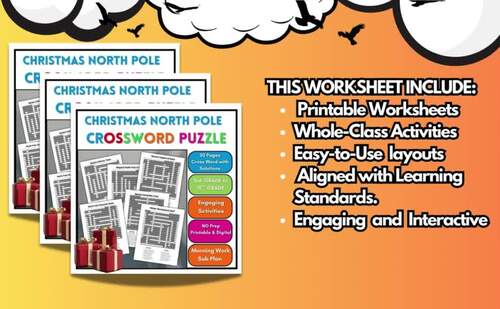 Christmas North Pole Crossword Activities Morning Work 4th 5th 6th 7th