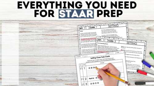 STAAR Story Setting Affects Plot Task Cards & Worksheets High School