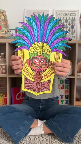 Ancient Maya Project Craft Activity | Mayan Mask 3D Craftivity | TPT