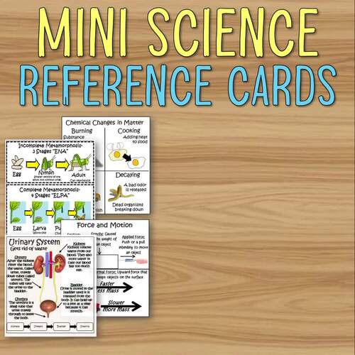Science Mini Reference Study Cards (Test Prep) | TPT