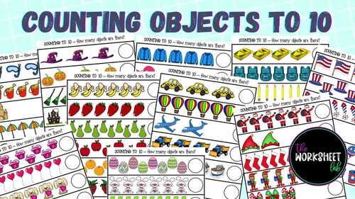 Counting Objects to 10 (COLOR) by The Worksheet Lab | TPT