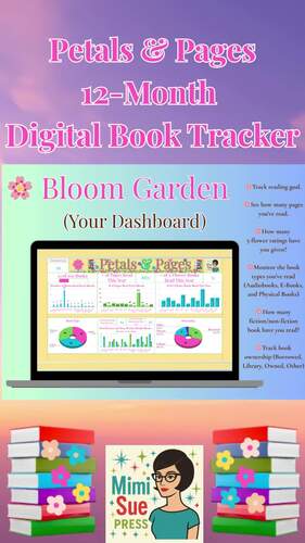 12-Month Digital Book Tracker "Petals & Pages" (Google Sheets) (BOHO ...