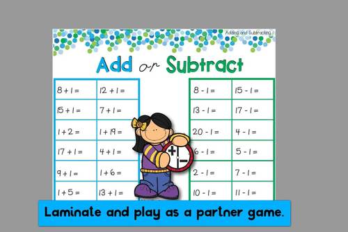 Addition and Subtraction to 20 by Teaching Trove | TpT