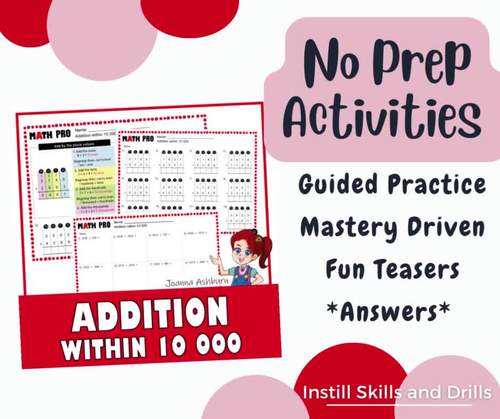 4 Digit Addition with and without Regrouping Guided Practice Worksheets ...