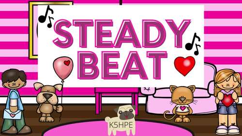 Preview of Rhythm Play Along Love Theme, Music Flash Cards, Steady Beat