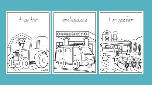 Vehicles Transport Coloring Book pdf & png by zazzate | TPT