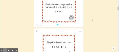Order of Operations Digital Task Cards for Algebra