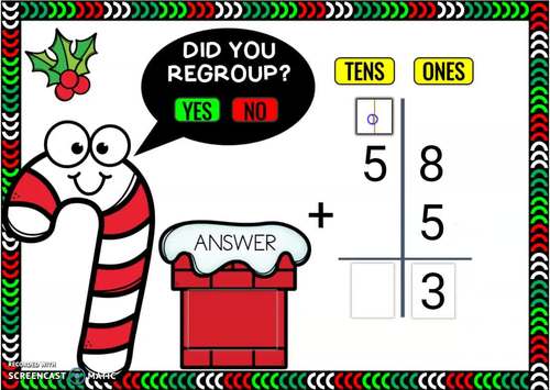 Addition with Regrouping Boom Cards™ Distance Learning Math