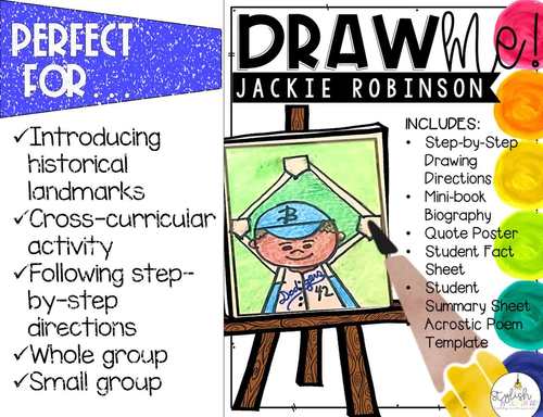 How To Draw Jackie Robinson, Jackie Robinson, Step by Step