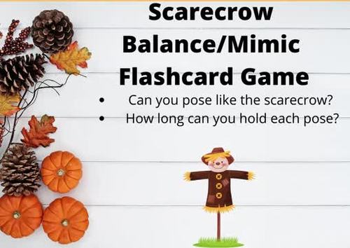 Preview of Gross Motor Scarecrow Flashcard Game-VIDEO