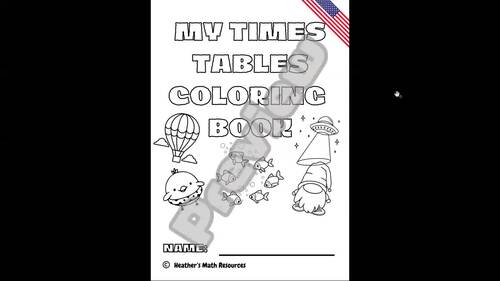 Math Multiplication Times Tables Coloring Sheets/Book Summer Activity
